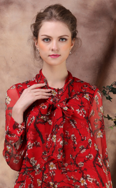 艾菲揚(yáng)復(fù)古女裝女神印花春夏真絲中長(zhǎng)款春款夏季裙子連衣裙定制